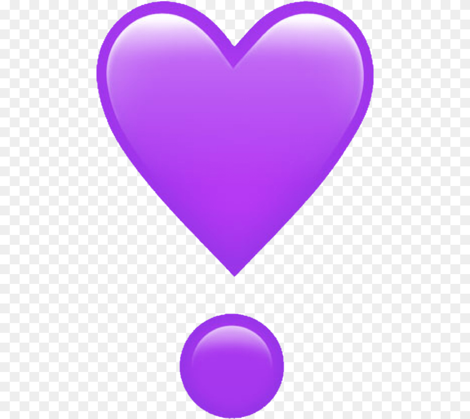 Picture Heart Exclamation Emoji, Balloon, Purple Png Image