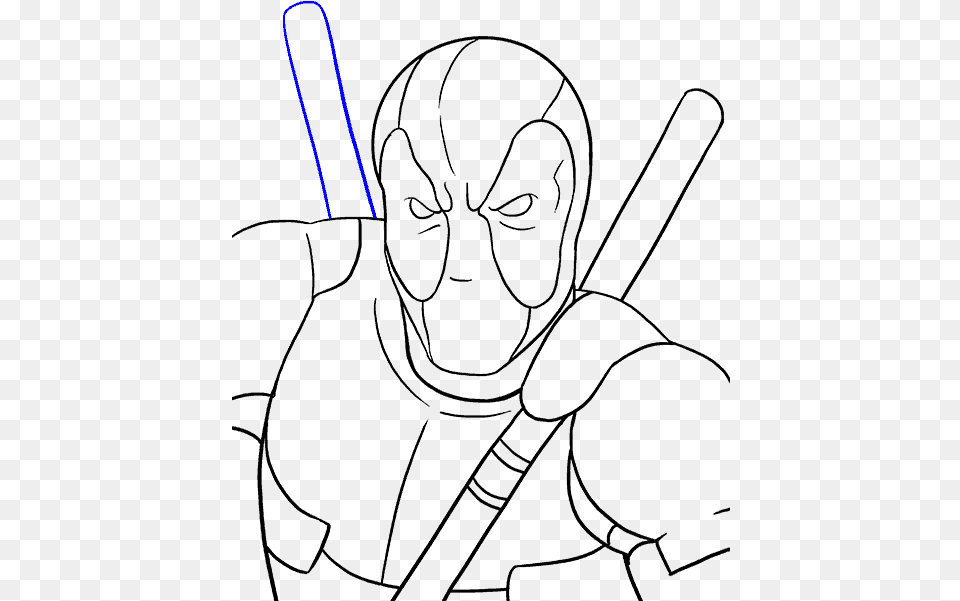 Picture How To Draw Deadpool Drawing, Cutlery, Fork, Lighting, Racket Free Png