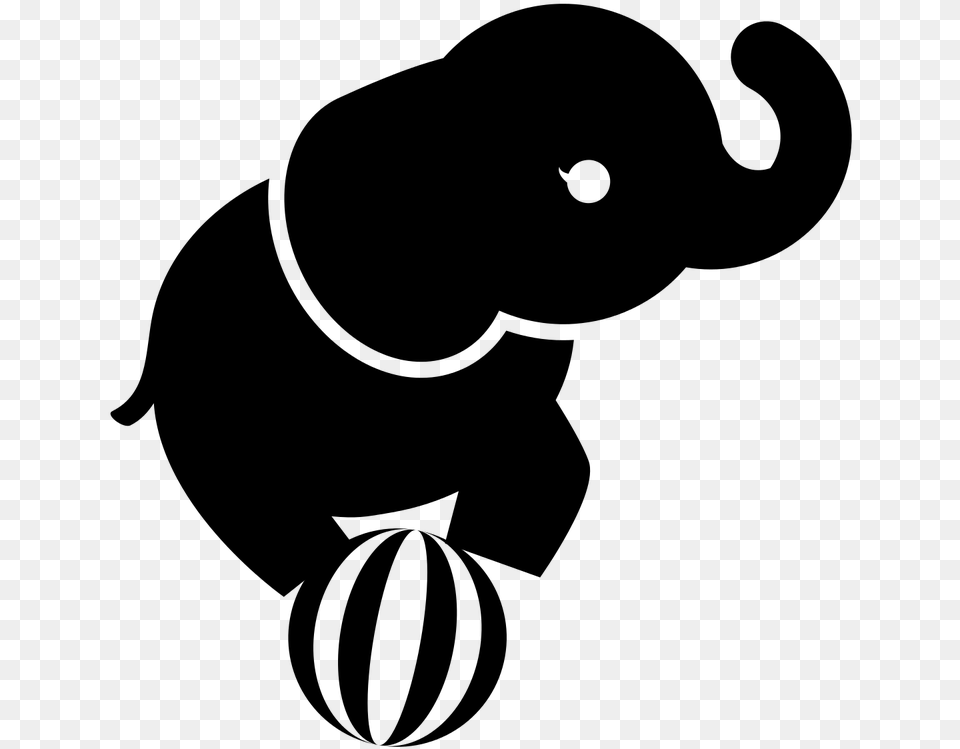 Picture Indian Elephant, Gray Png