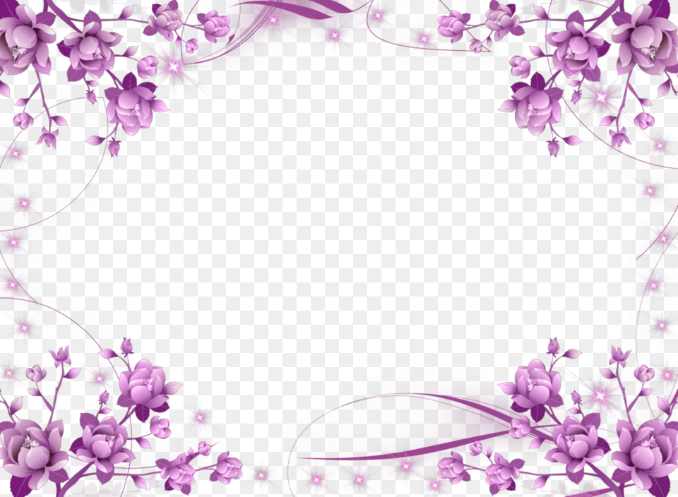 Picture Library Download Purple Flower Frame Flowers Purple Flower Border, Art, Floral Design, Graphics, Pattern Png