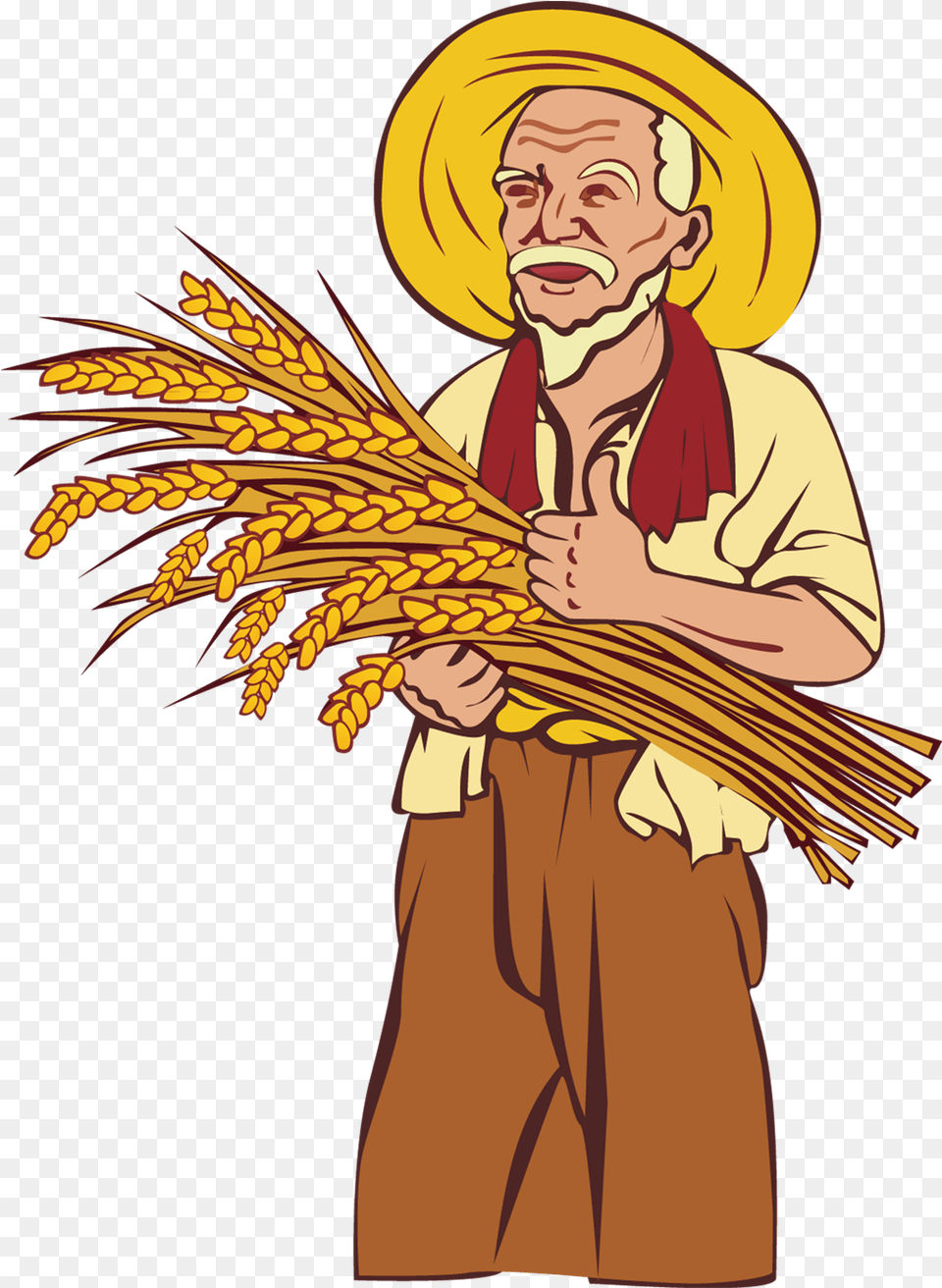 Picture Library Library Farming Clipart Rice Farmer Grandfather Farmer Clipart, Harvest, Rural, Countryside, Farm Free Png