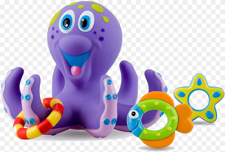 Picture Nuby Octopus Hoopla Bathtime Fun Toys Purple, Toy, Rattle Png Image