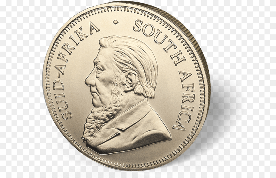 Picture Of 1 Oz South African Gold Krugerrand Coins Krugerrand, Person, Coin, Money, Nickel Png Image