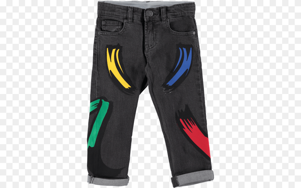 Picture Of 39lohan39 Paint Stroke Jeans Black Pocket, Clothing, Pants, Shorts, Coat Png