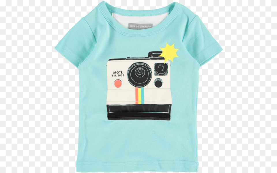 Picture Of 39polaroid Nyc39 Camera Print T Shirt Turquoise Instant Camera, Clothing, T-shirt, Electronics, Digital Camera Free Png