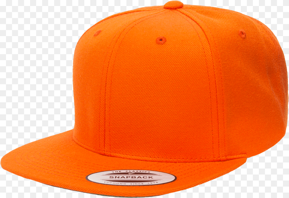 Picture Of 6089m Premium Classic Snapback Blank Orange Snapback Front, Baseball Cap, Cap, Clothing, Hat Png