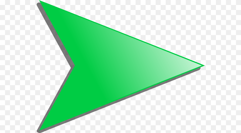 Picture Of A Arrow Pointing Green Arrow Pointing Right, Triangle, Arrowhead, Weapon, Blade Free Png Download