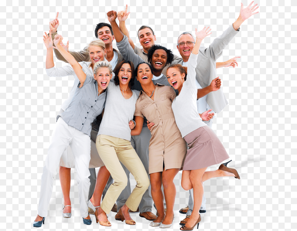 Picture Of A Group Of Happy People Hugging And Cheering Happy People Background, Adult, Person, Woman, Female Free Png