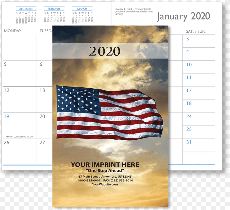 Picture Of American Flag Monthly Pocket Planner Flag Of The United States, American Flag, Text Png