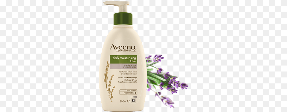 Picture Of Aveeno Daily Moisturising Lotion With Lavender Aveeno Body Lotion Lavender, Bottle, Herbal, Herbs, Plant Free Png Download