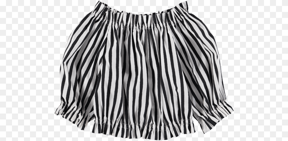 Picture Of Black And White Striped Bardot Blouse Miniskirt, Animal, Clothing, Mammal, Shorts Free Png Download