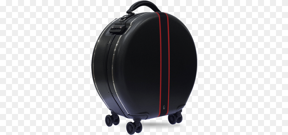 Picture Of Black Round Luggage With Color Band Baggage, Suitcase Png