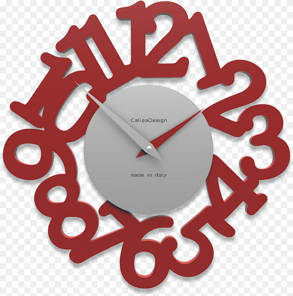 Picture Of Callea Design Modern Wall Clock Mat Ruby Red Kitchen Clock Transparent, Wall Clock, Dynamite, Weapon Png Image