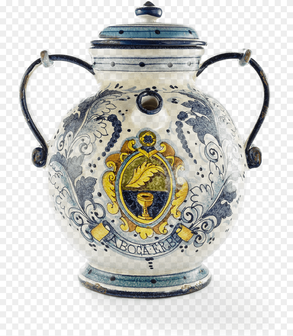 Picture Of Ceramic Amphora With Aboca Crest Teapot, Art, Jar, Porcelain, Pottery Png