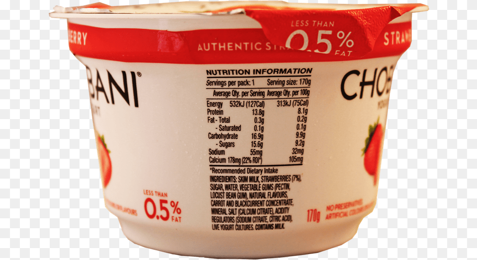 Picture Of Chobani Yogurt Strawberry 170g Picture Of Convenience Food, Dessert, Cream, Ice Cream, Frozen Yogurt Png