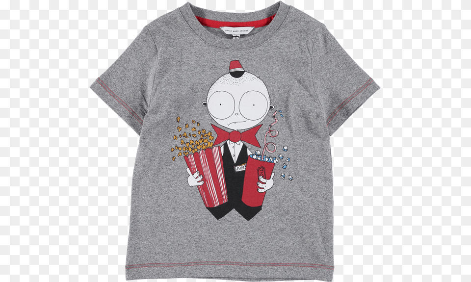 Picture Of Cinema Usher Print T Shirt Grey Girl, Clothing, T-shirt Free Png