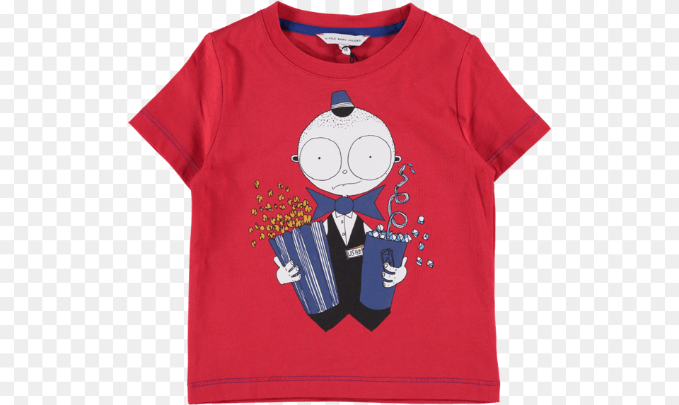 Picture Of Cinema Usher Print T Shirt Red Amp Multi Cartoon, Clothing, T-shirt, Adult, Male Free Transparent Png