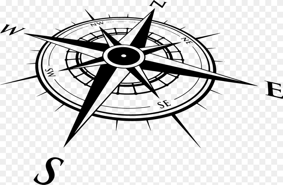 Picture Of Compass Rose Compass Clipart, Gray Free Transparent Png