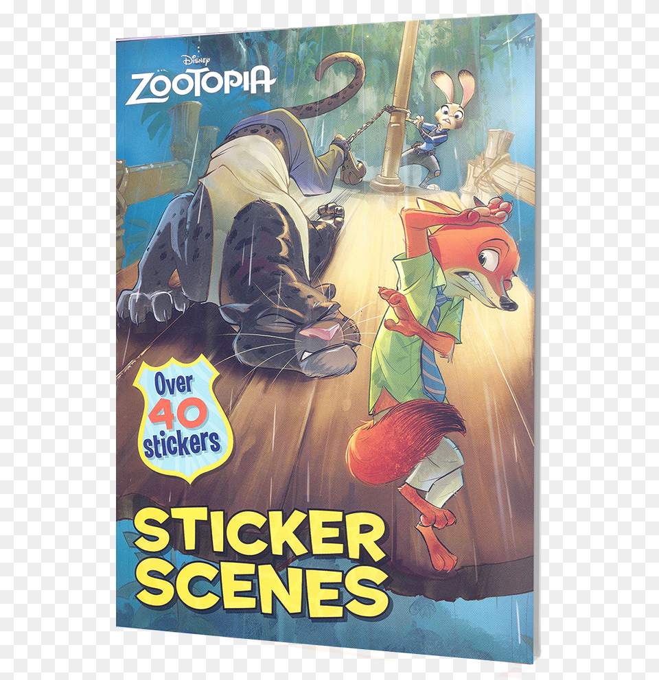 Picture Of Disney Sticker Scenes Disney Zootopia Sticker Scenes, Book, Comics, Publication, Person Png