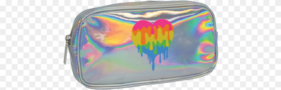 Picture Of Dripping Heart Holographic Small Cosmetic Holographic Roll Up Bag, Accessories, Handbag Free Png Download