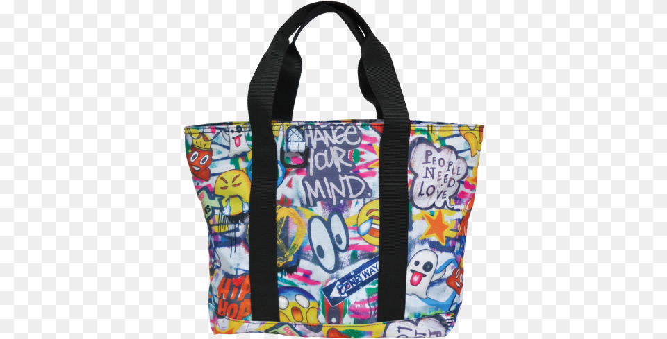 Picture Of Emoji Graffiti Tote Bag Graffiti Tote Bag, Accessories, Handbag, Tote Bag, Purse Png