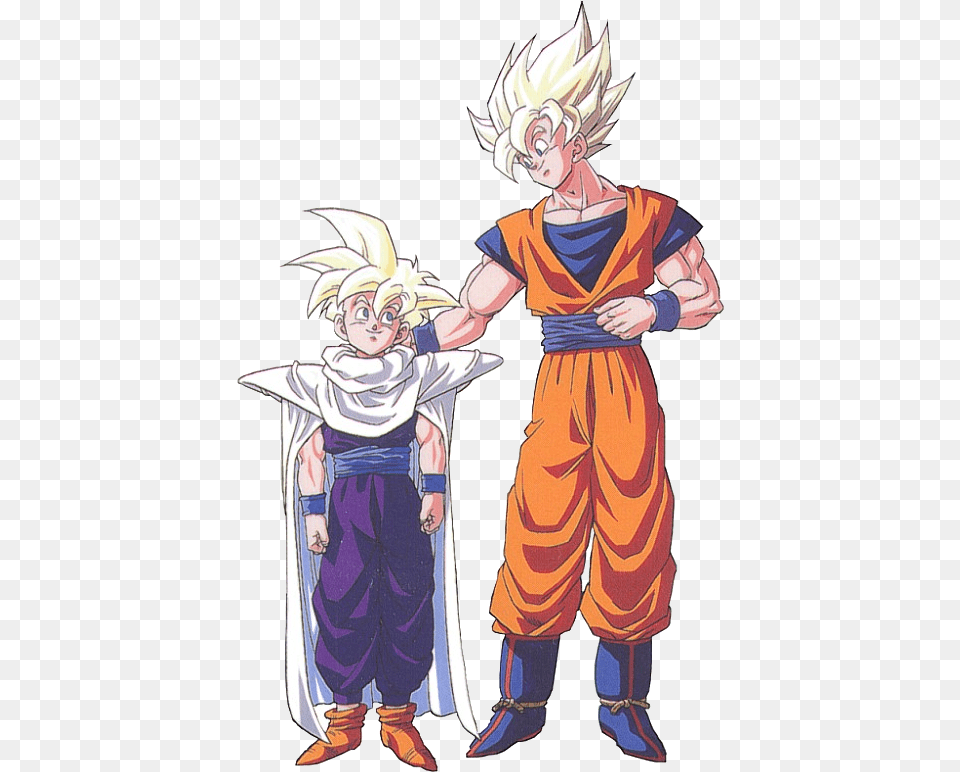 Picture Of Goku And Gohan From Dragon Ball Z With An Goku And Teen Gohan, Publication, Book, Comics, Person Free Transparent Png