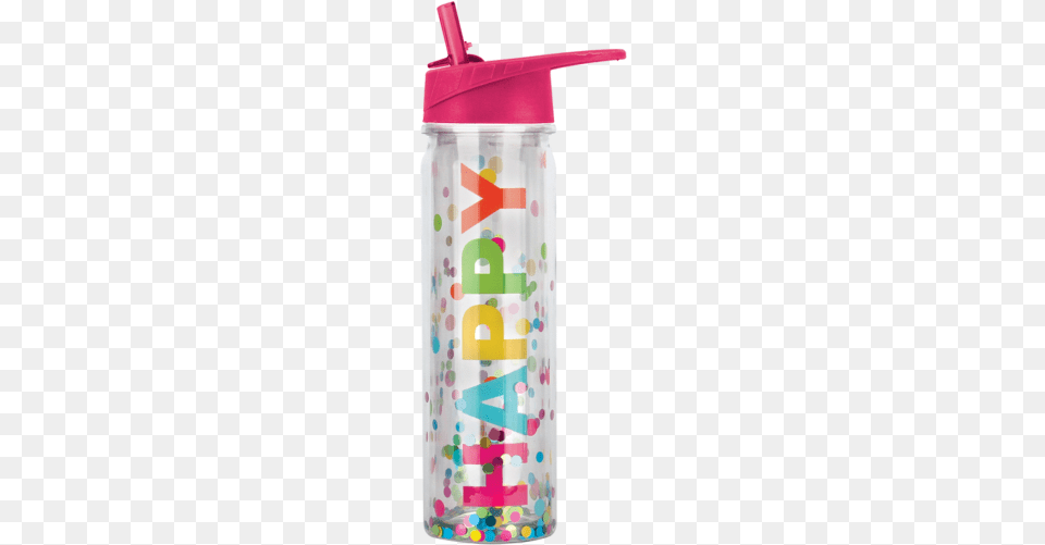 Picture Of Happy Confetti Water Bottle Water, Water Bottle, Jar, Shaker Free Png