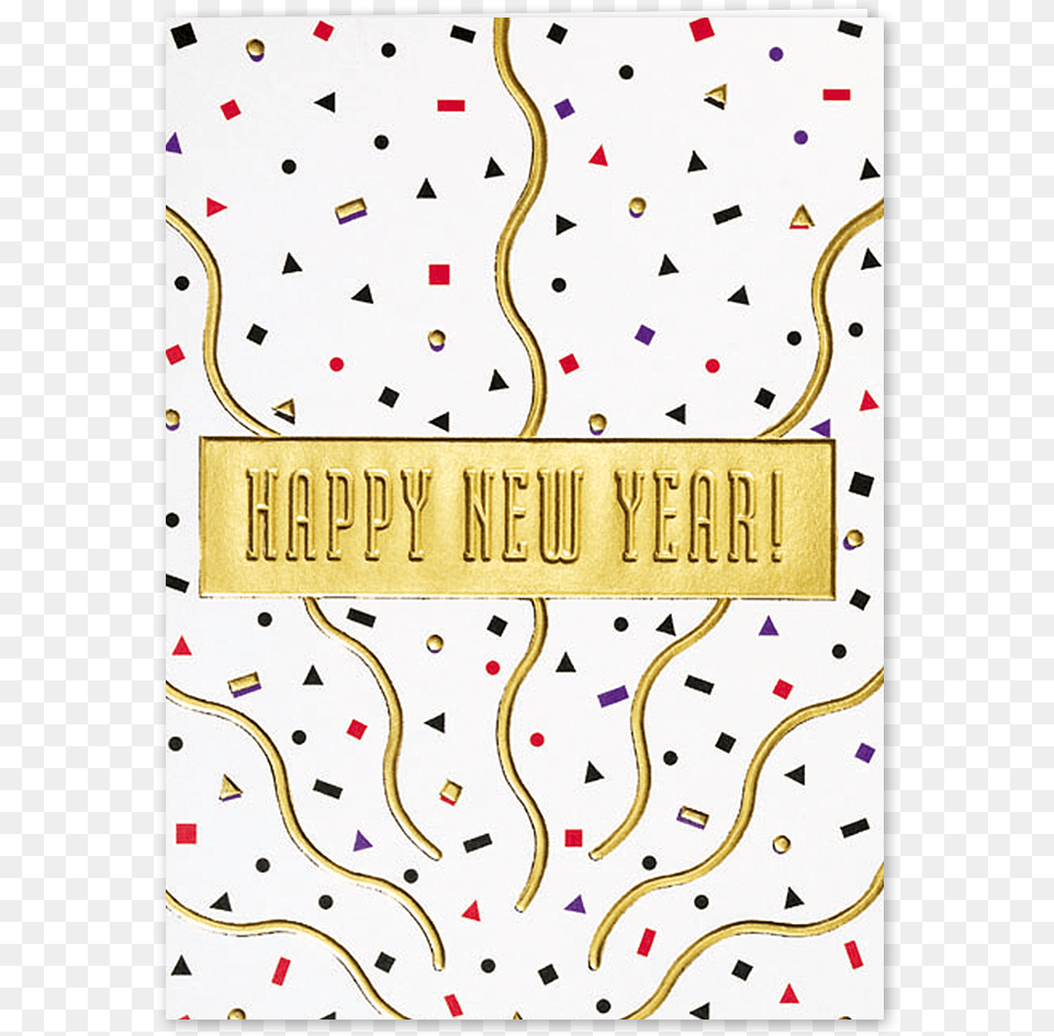 Picture Of Happy New Year Confetti Greeting Card Illustration, Paper Free Png Download