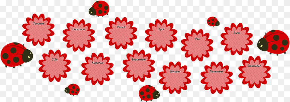 Picture Of Ladybugs Flowers Birthday Banner For Class, Berry, Food, Fruit, Plant Png
