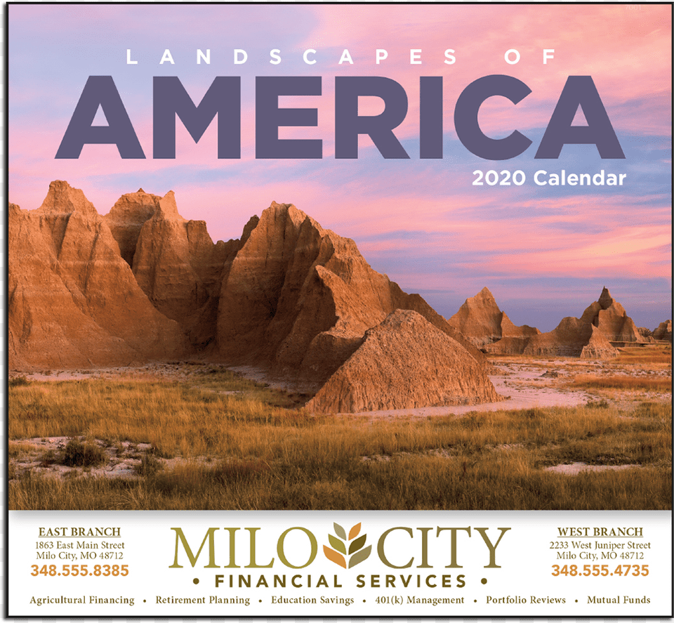 Picture Of Landscapes Of America Wall Calendar Landscape Calendar, Advertisement, Poster, Nature, Outdoors Png Image