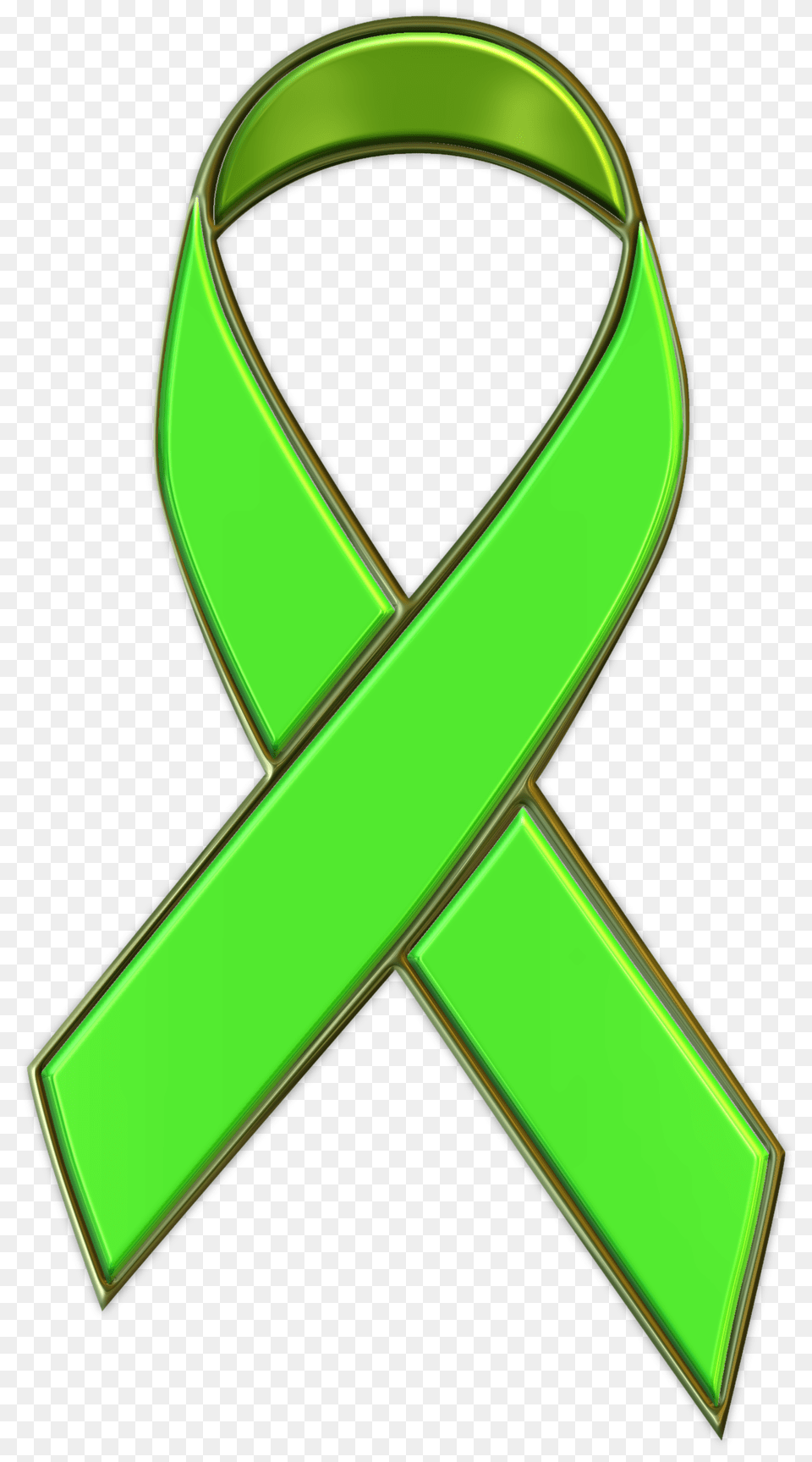 Picture Of Lime Green Ribbon To Support Mental Health Awareness, Symbol, Accessories Png