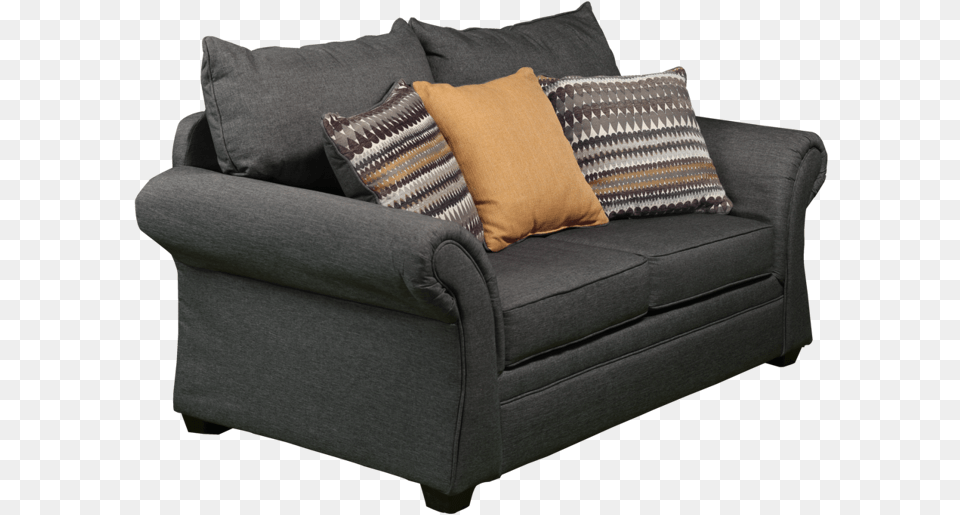 Picture Of Maddie Gray Loveseat Sleeper Chair, Couch, Cushion, Furniture, Home Decor Free Png