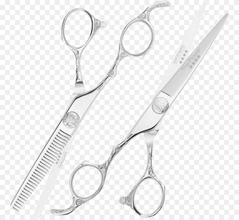Picture Of Matakki Flower Lefty Professional Hair Cutting Scissors, Blade, Shears, Weapon Free Transparent Png