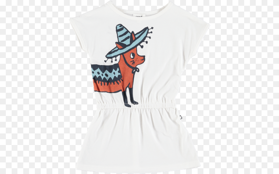 Picture Of Mexican Chihuahua Print Dress Ivory Multi Burro, Clothing, T-shirt, Blouse, Hat Free Png Download