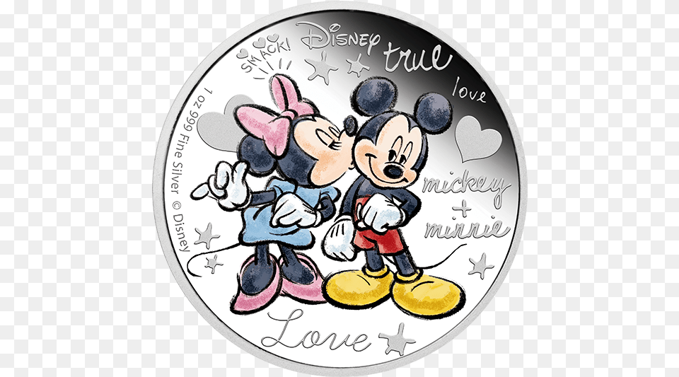 Picture Of Mickey N Minnie Mouse In Love, Baby, Person, Coin, Money Png Image