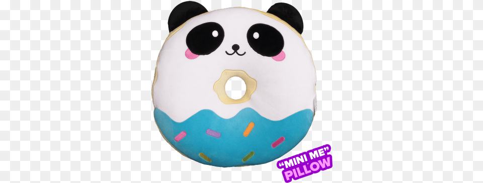 Picture Of Mini Panda Donut Scented Foodie Pillow Panda Donut, Cushion, Home Decor, Toy, Plush Free Transparent Png