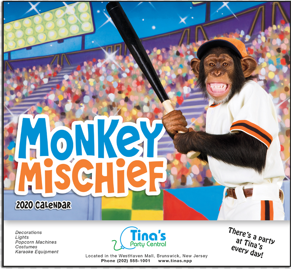 Picture Of Monkey Mischief Wall Calendar Poster, People, Person, Advertisement, Animal Free Png