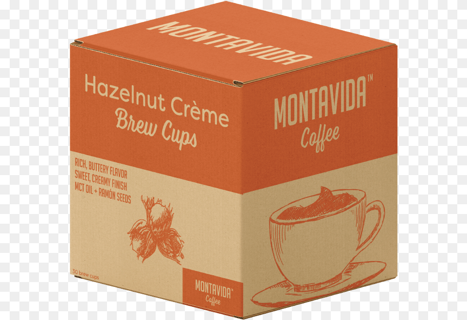 Picture Of Montavida Hazelnut Crme 30ct Brew Cups Box, Cardboard, Carton, Cup, Person Free Png