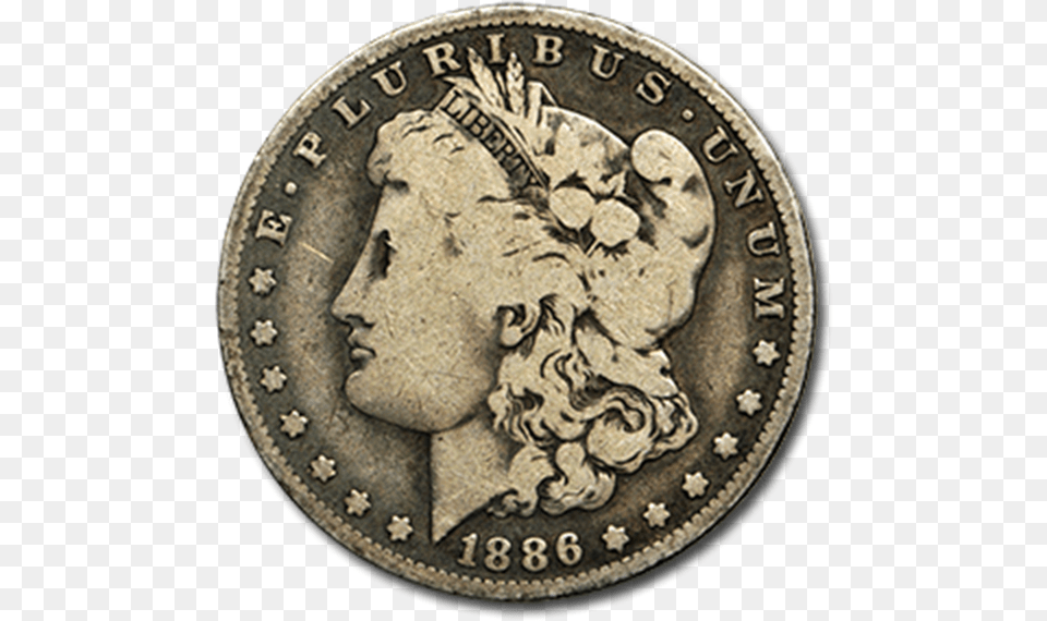 Picture Of Morgan Silver Dollar 1878 1904 1897 Silver Dollar, Coin, Money, Dime, Face Png Image