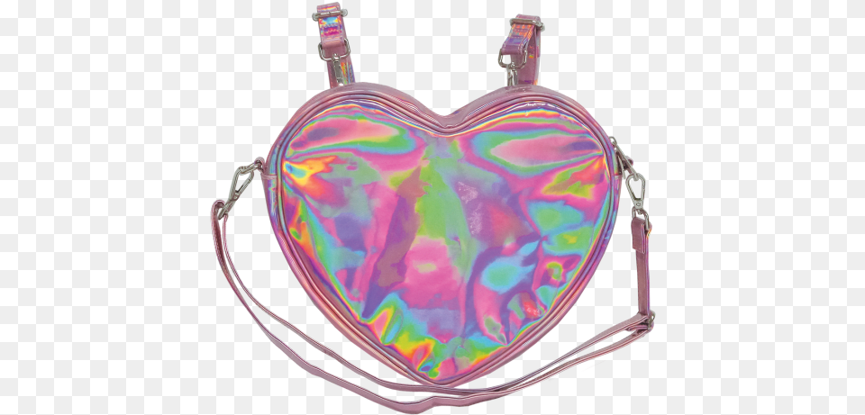 Picture Of Pink Holographic Heart Bag Backpack, Accessories, Handbag, Jewelry, Gemstone Free Png Download