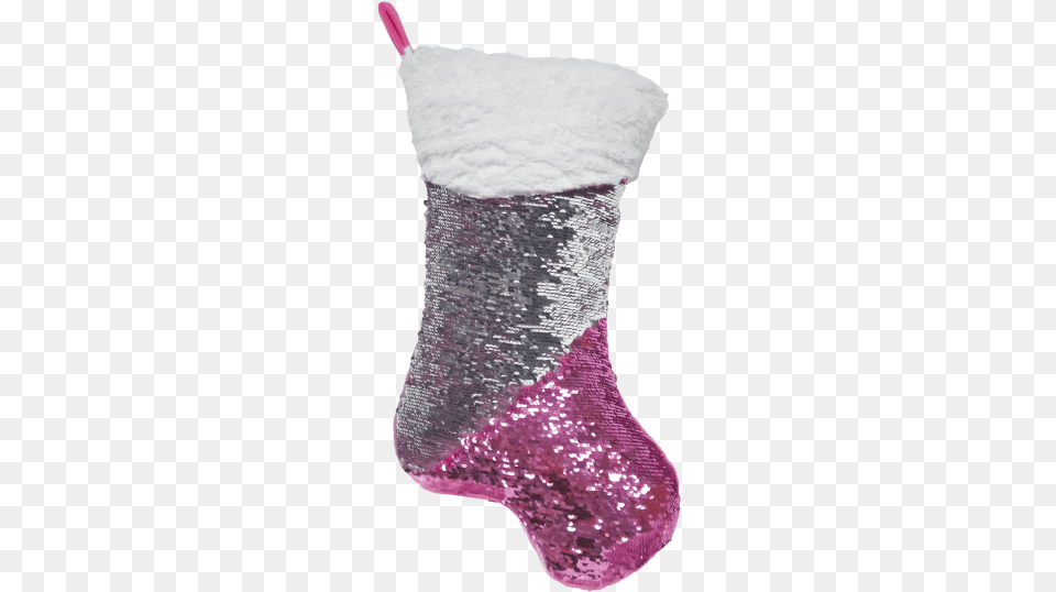 Picture Of Pink Stocking Reversible Sequin Pillow Frankie39s On The Park, Christmas, Christmas Decorations, Clothing, Festival Png Image