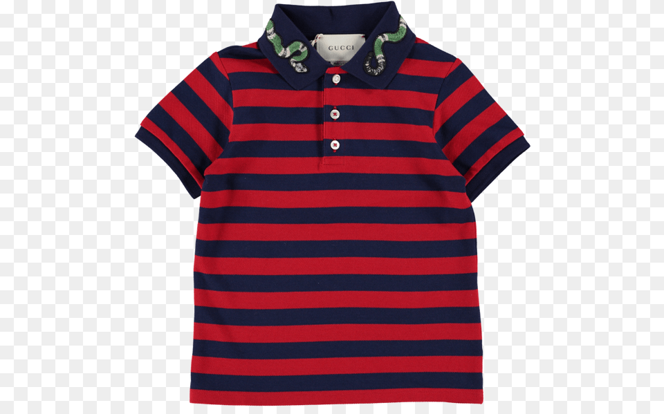 Picture Of Short Sleeved Snake Applique Stripe Polo Gucci Polo, Clothing, Shirt, T-shirt Free Png