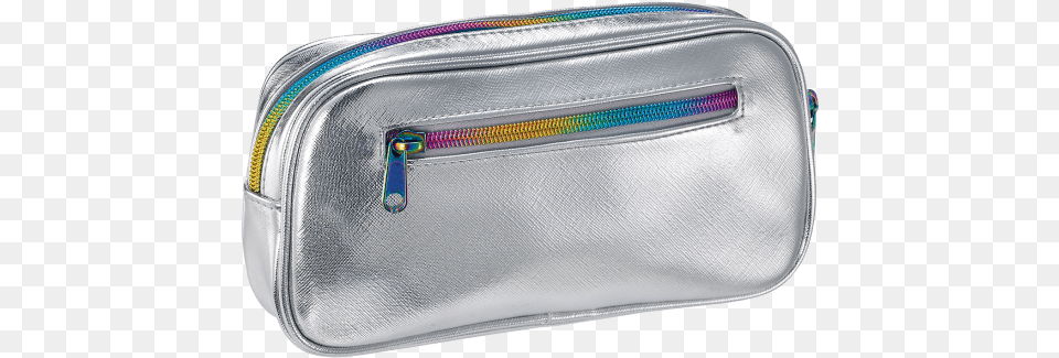 Picture Of Silver Metallic Small Cosmetic Bag Charlotte Tilbury Makeup Bag, Accessories, Handbag, Purse, First Aid Free Png
