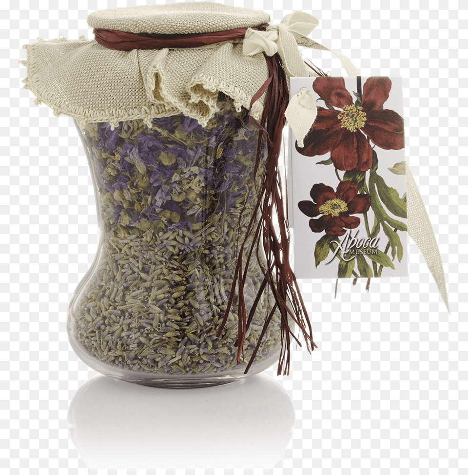 Picture Of Small Glass Jar With Dry Herbs Vase, Plant, Flower, Herbal, Lavender Free Png