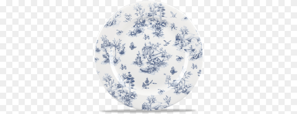 Picture Of Vintage Print Prague Blue Toile Plate Churchill Blue White China, Art, Dish, Food, Meal Free Png