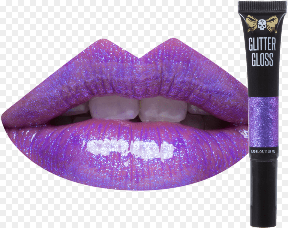Picture Of Viper Glitter Lip Gloss Purple Lip Gloss, Cosmetics, Lipstick, Body Part, Mouth Png Image