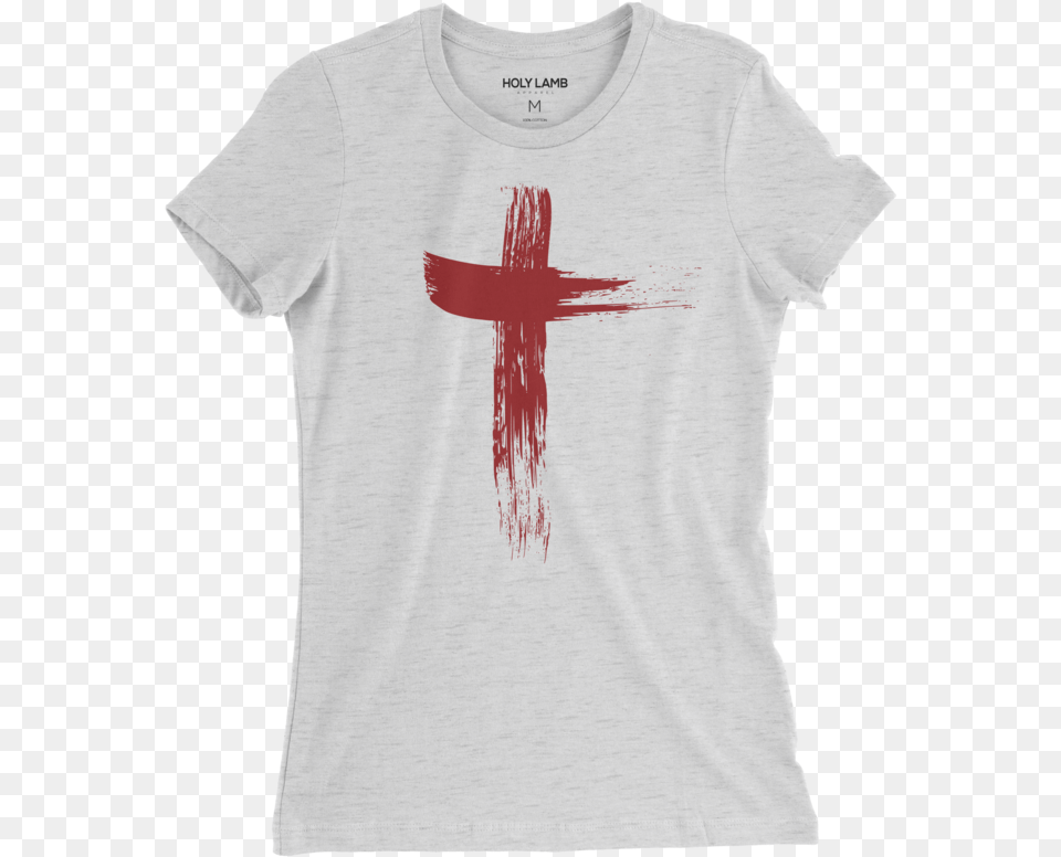 Picture Of Womens Blood Smear Cross T Shirt, Clothing, T-shirt, Symbol, Stain Png