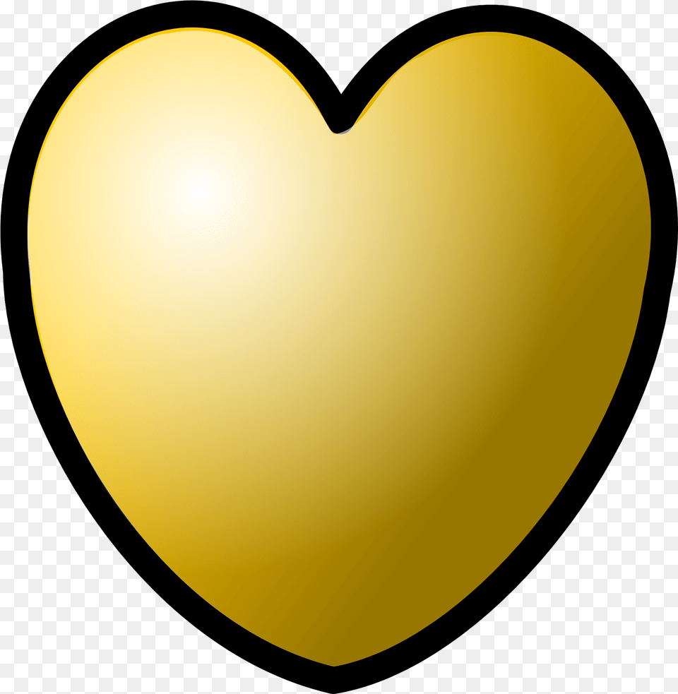 Picture Of Yellow Heart Image Cartoon Gold Heart, Astronomy, Moon, Nature, Night Free Png