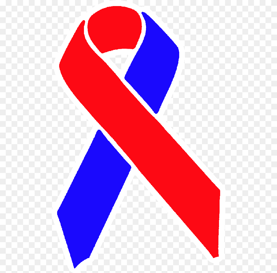 Picture Red And Blue Awareness Ribbon, Symbol, Dynamite, Weapon Free Png