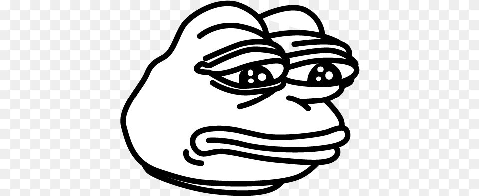 Picture Royalty Crying Transparent Stickpng Pepe Meme Black And White, Stencil, Art Png Image